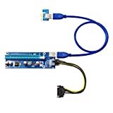 PCIe Riser Card Latest Adapter 6-Pin 1x to 16x For Mining GPU Riser Adapter Flexibility Extension Cable 6-Pin PCI-E to SATA Power Cable For Bitcoin & Crypto Mining Ethereum Mining ETH