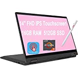 Lenovo 2020 Newest Flex 5 Premium 2 in 1 Business Laptop I 14' FHD IPS Touchscreen I AMD Hexa-Core Ryzen 5 4500U (Beats i7-8550U) I 16GB DDR4 512GB SSD I Backlit Fingerprint Win 10 + iCarp Pen