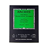 Arches Watercolor Pad 9x12-inch Natural White 100% Cotton Paper - 12 Sheet Arches Watercolor Paper 140 lb Cold Press Pad - Arches Art Paper for Watercolor Gouache Ink Acrylic and More