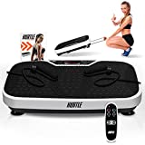 Hurtle Fitness Vibration Platform Machine - Home Gym Whole Body Shaker Exercise Machine Workout Trainer Fast Weight Loss w/ Resistance Bands, Easy Carry Wheel Remote, Adjustable Speed - HURVBTR36