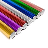 KASYU Transfer Foil Paper Bundle for Cricut Foil Transfer Kit/Spellbinders/Foil Quill/Heat Foil Pen,5inx9.84ft Heat Transfer Foil Roll,7 Assorted Colors Hot Foil Roll Transfer Foil Roll for Craft