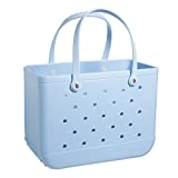 BOGG BAG X Large Waterproof Washable Tip Proof Durable Open Tote Bag for the Beach Boat Pool Sports 19x15x9.5 (X-Large, Carolina on my mind BLUE)