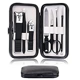 Manicure Set Professional Grooming Kits, Clippers Pedicure Kit 8pcs Pedicure Set Tools with Aceoce Luxurious Travel Case For Women Men Home or Salon Gift