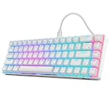 RK ROYAL KLUDGE RK68 (RK855) Wired 65% Mechanical Keyboard, RGB Backlit Ultra-Compact 60% Layout 68 Keys Gaming Keyboard, Hot Swappable Keyboard with Stand-Alone Arrow/Control Keys, Brown Switch White