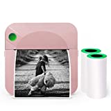 Mini Pocket Printer,Portable Thermal Printer for Label,Text Memo,Receipt,Sticker,Photo Printers, 203 DPI, BT Inkless Sticker Printing, Wireless Bluetooth Printer Compatible with iOS and Android,Pink