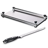 Ultimate Stainless Steel Beef Jerky Maker Slicer Cutting Board With Beginners Guide on How To Dry Cure Preserve Beef, Venison, and Other Meat - Book included - With 10-In Professional Slicing Knife