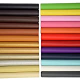 Blue Handcart 24Pcs/Set 7.9' x 13.4'(20cm x 34cm) Various Colors Litchi Faux PU Leather Fabric Sheets for Bow Earrings Headbands Making DIY Craft