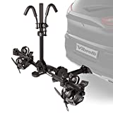 Vibrelli Electric Bike Hitch Rack - 2 Ebike Rack Fits Fat Tire, Mountain Bike, Standard Bicycles - 65lbs per Bike - Patented Anti-Wobble - Cars & SUV - Tilt Down/Fold Up Platform - Locking Tow Mount