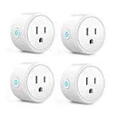 Aoycocr Alexa Smart Plugs - Mini Bluetooth WIFI Smart Socket Switch Works With Alexa Echo Google Home, Remote Control Smart Outlet with Timer Function, No Hub Required, ETL/FCC Listed 4 Pack