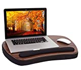 Sofia + Sam Oversized Lap Desk with Memory Foam Cushion | Wrist Rest Cushion | Fits Laptops Up to 17' | Brown and Black | Computer Lap Tray | Portable Home Office Workstation