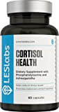 LES Labs Cortisol Health, Adrenal Health Supplement for Stress Relief, Balanced Cortisol Response & Relaxation with Phosphatidylserine & Ashwagandha, 60 Capsules
