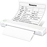 Odaro M08F Portable Wireless Letter Printer for Travel, Bluetooth Thermal Inkless Small Printer, Support 8.5' X 11' Letter Size Thermal Paper, Work with Laptop Phone and Pad - White