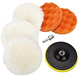 Coceca 7pcs 6 Inch Polishing Pad Kit with Buffing Wheel for Drill Buffer Attachment, Sponge and Wool Polishing Pad Set