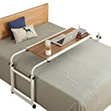 Overbed Desk Laptop Cart Laptop Desk with Wheels Over Bed Desk Adjustable Overbed Table with Wheels King Queen Bed Table Bed Table on Wheels Overbed Laptop Table(Ancient Oak)