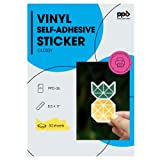PPD 50 Sheets Inkjet Creative Media Waterproof Glossy Self Adhesive PVC Vinyl Sticker Paper 8.5x11 True Photographic Quality 4.1mil Thin Full Sheet Instant Dry Scratch and Tear Resistant (PPD-36-50)
