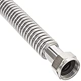 EZ-Fluid 15' Corrugated Flexible Stainless Steel Water Heater Connector Supply Line for Female Iron Water Pipes Fitting, 3/4-Inch FIP x 3/4-Inch FIP, 15-Inch (1-Pc)