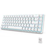 RK ROYAL KLUDGE RK G68 2.4Ghz Wireless/Bluetooth/Wired 65% Mechanical Keyboard, 68 Keys Hot Swappable Red Switch Gaming Keyboard with for Win/Mac