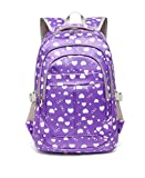 BLUEFAIRY Girls Elementary School Bag Kids Backpacks Cute Lightweight Bookbag for Student Children Waterproof Durable Gift Travel 17Inch (Purple)