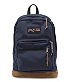 JanSport Right Pack Backpack - School, Travel, Work, or Laptop Bookbag with Leather Bottom (Navy)