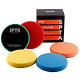 Buffing Polishing Pads, SPTA 5Pc 5.5 Inch Face for 5 Inch 125mm Backing Plate Compound Buffing Sponge Pads Cutting Polishing Pad Kit For Car Buffer Polisher Compounding,Polishing and Waxing -SQPPS5MIX