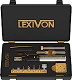 LEXIVON Butane Soldering Iron Multi-Purpose Kit | Cordless Self-Igniting Adjustable Flame 7-Tip Set | Pro-Grade (LX-770)