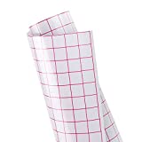 Transfer Tape for Vinyl - 12' x 10 FT w/Red Alignment Grid Clear Transfer Paper for Adhesive Vinyl - Medium Tack Vinyl Transfer Tape for for Decals Signs Windows Stickers