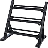 AKYEN 3 Tier Dumbbell Rack Stand Only for Home Gym, Heavy-Duty Weight Rack for Dumbbells (1100 Pounds Weight Capacity, 2022 Version)