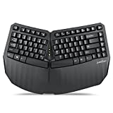 Perixx PERIBOARD-613B Compact Wireless Ergonomic Split Keyboard with Dual 2.4G and Bluetooth Mode - Compatible with Windows 10 and Mac OS X System - Black - US English (11804)