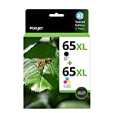 65XL Ink Cartridge Combo Pack Compatible Ink 65 XL Work with HP Envy 5055 5000 5058 5052 5034 5032 5030 5014 5012, DeskJet 3755 3700 2600 3752 2652 3772 2622 2655 Printer (1 Black, 1Tri-Color)