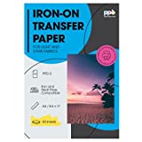 PPD Inkjet Iron-On Mixed Light and Dark Transfer Paper LTR 8.5X11 - Pack of 40 Sheets (PPD005-Mix)