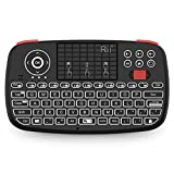 Rii (Upgrade) i4 Mini Bluetooth Keyboard with Touchpad, Blacklit Portable Wireless Keyboard with 2.4G USB Dongle for Smartphones, PC, Tablet, Laptop TV Box iOS Android Windows Mac.Black