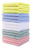 15 Pack Ultra Soft Baby Bath Washcloths, Gentle on Sensitive Skin for Face and Body, Plush, Super Absorbent Wash Clothes for Girls and Boys, 10' by 10' by Lovely Care