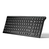 iClever BK10 Bluetooth Keyboard, Universal Wireless Keyboard, Rechargeable Bluetooth 5.1 Multi Device Keyboard with Number Pad Full Size Stable Connection for Windows, iOS, Android, Mac