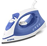 Utopia Home Steam Iron for Clothes With Non-Stick Soleplate - 1200W Clothes Iron With Adjustable Thermostat Control, Overheat Safety Protection & Variable Steam Control (Pack of 1, Blue)