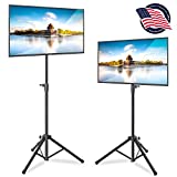 Pyle LED TV Tripod Stand - 2 Pcs Portable TV Stand, Foldable TV Stand Mount, Fits LCD Flat Panel Screen TV Up to 32' w/Adjustable Tilt & Height, 22lbs Weight Capacity, VESA 75, 100 - PTVSTNDPT3215X2