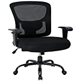 Big and Tall Office Chair, Desk Chair 400 lbs Computer Mesh Chair for Heavy People Height Adjustable Rolling Desk Chair with Ergonomic Lumbar Support for Home, Office (Black)