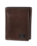 Levi's Men's Trifold Wallet-Sleek and Slim Includes Id Window and Credit Card Holder, Brown Stitch, One Size