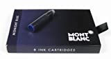 Montblanc Ink Cartridges Midnight Blue 105195 – Short International Standard Fountain Pen Refills in Blue-Black – 8 Pen Cartridges
