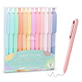 WY WENYUAN 12-Pcs Ballpoint Pens, Mothers Day Gifts, Comfortable Writing Pens, Pastel Retractable Pretty Journaling Pens, Black Ink Medium Point 1.0 mm Gift Pens, Cute Pens Office Supplies for Women