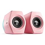 Edifier G2000 32W PC Computer Speakers for Gaming Desktop PC Laptop Mac Computer Woofer Speakers Bluetooth USB 3.5mm AUX Inputs RGB Lights Multimedia Speakers Pink