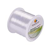 PH PandaHall 109 Yards Clear Fishing Line, 0.25mm 328ft Invisible Nylon Thread Crystal String Craft Bead Wire Cord for Christmas Halloween Balloon Garland Hanging Ornaments Jewelry Bracelet Making