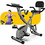 BARWING Stationary Exercise Bike for Home Workout | 4 IN 1 Foldable Indoor Cycling Spin Bike for Seniors | 300 LB Capacity More Magnetic Resistance Seat Backrest Adjustments