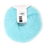 26g/Roll Soft Angora Mohair Yarn Wool Knitting Yarn for Clothes Scarves Sweater Shawl Hats and Craft Projects Include A Crochet(Bright Blue)