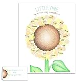 Thumbprint Sunflower, Personalized Sunflower Baby Shower Guest Sign In, Sunflower Birthday Party Ideas, Fingerprint Tree