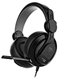 Plugable Performance Onyx Gaming Headset with Retractable Microphone, Noise Isolation, Memory Foam Ear Cushions, Compatible with Windows, Linux, macOS, Xbox, Playstation 4, and Switch
