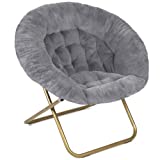 Milliard Cozy Chair/Faux Fur Saucer Chair for Bedroom/X-Large (Grey)