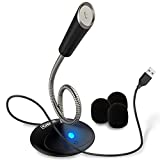 Zekpro USB Computer Podcast Microphone for Desktop & Laptop with Mute Button - Streaming/Gaming Plug and Play Recording, Mute Button Mic with LED Compatible with Zoom Skype YouTube Windows PC/MAC