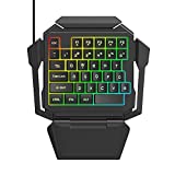 One Handed RGB Gaming Keyboard , 35 Keys Portable PUBG Gaming Keyboard, Half Keyboard Gaming for Laptop PC Xbox PS4 Switch Gamer