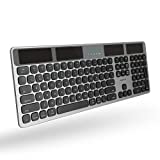 Macally Bluetooth Wireless Solar Keyboard for Mac (Upgraded) - Multi Device Apple Keyboard via Any Light Source or Wire - Mac Bluetooth Keyboard for Macbook Pro Air Laptop, iMac, Mac Mini - Space Gray