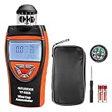 Handheld Wind Cup Anemometer,INFURIDER YF-8806 Digital Wind Speed Gauge Meter Shows Wind Temperature,Max/Min/Avg Air Volume,Wind Velocity/Direction w/Compass for HVAC Weather Monitoring